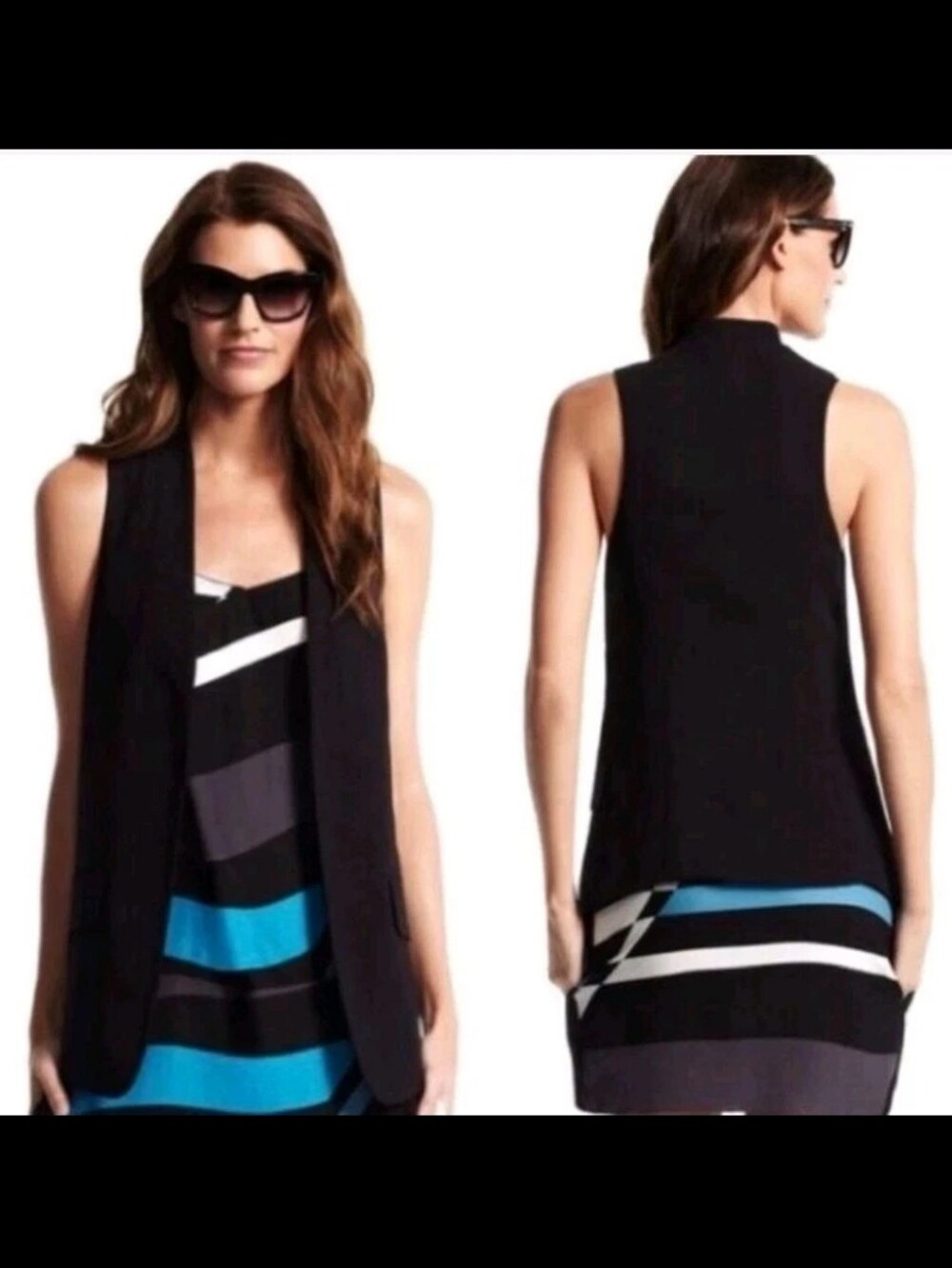 Derek Lam for Design Nation Womens |L| Black Open Front Vest